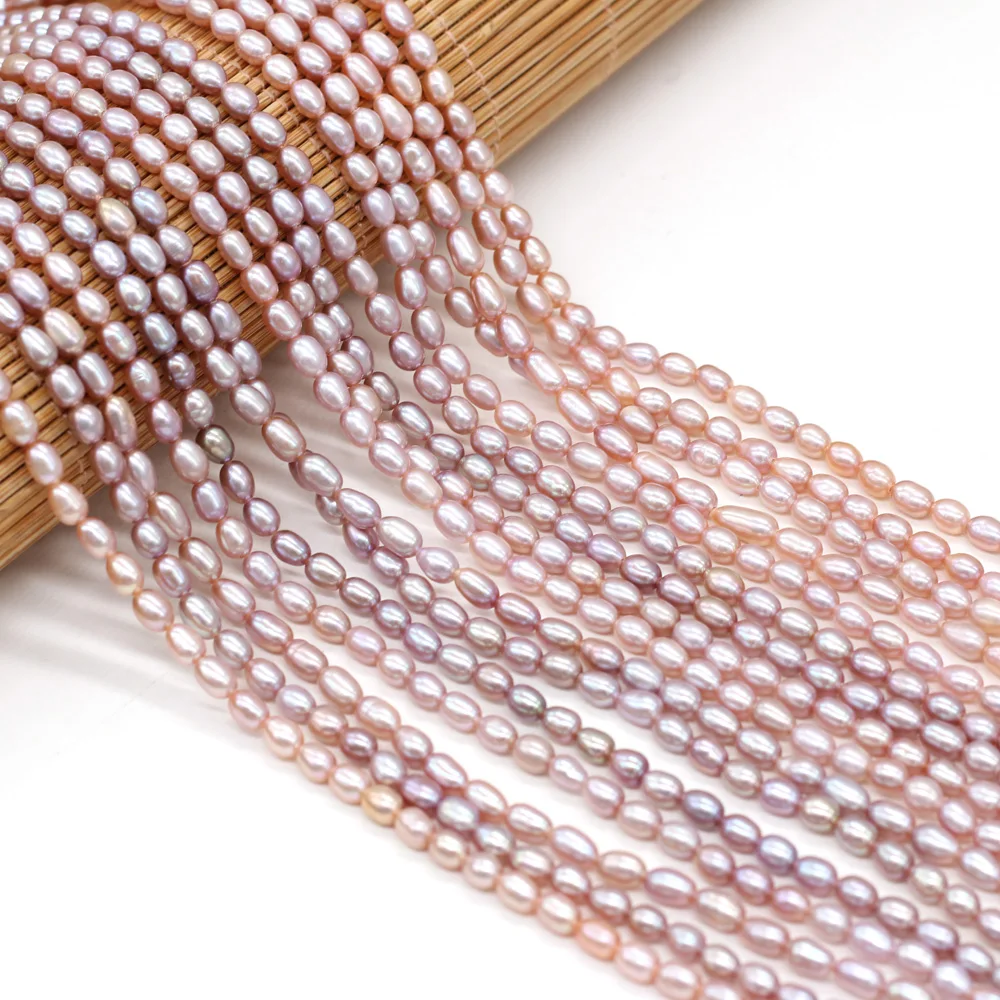 4-5mm High Quality AAA Natural Freshwater Pearl High-gloss Rice-shaped Beads for Jewelry Making DIY Necklace Bracelet Accessory