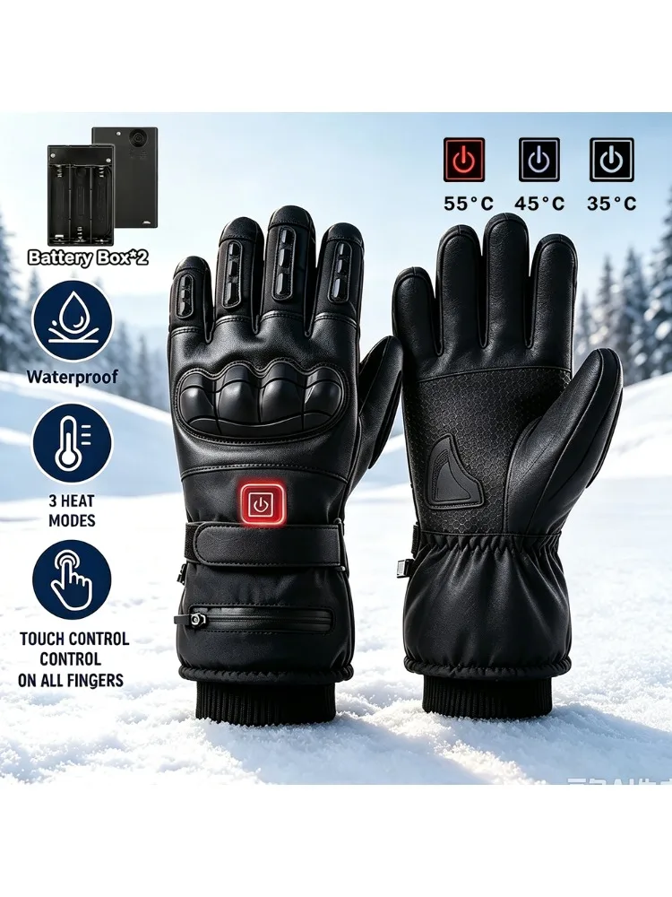 AliExpress NONE Heated Motorcycle Gloves Electric Heated Gloves Thermal Hand Warmer Snowboard Skiing Cycling Bicycle Outdoor Winter Gloves