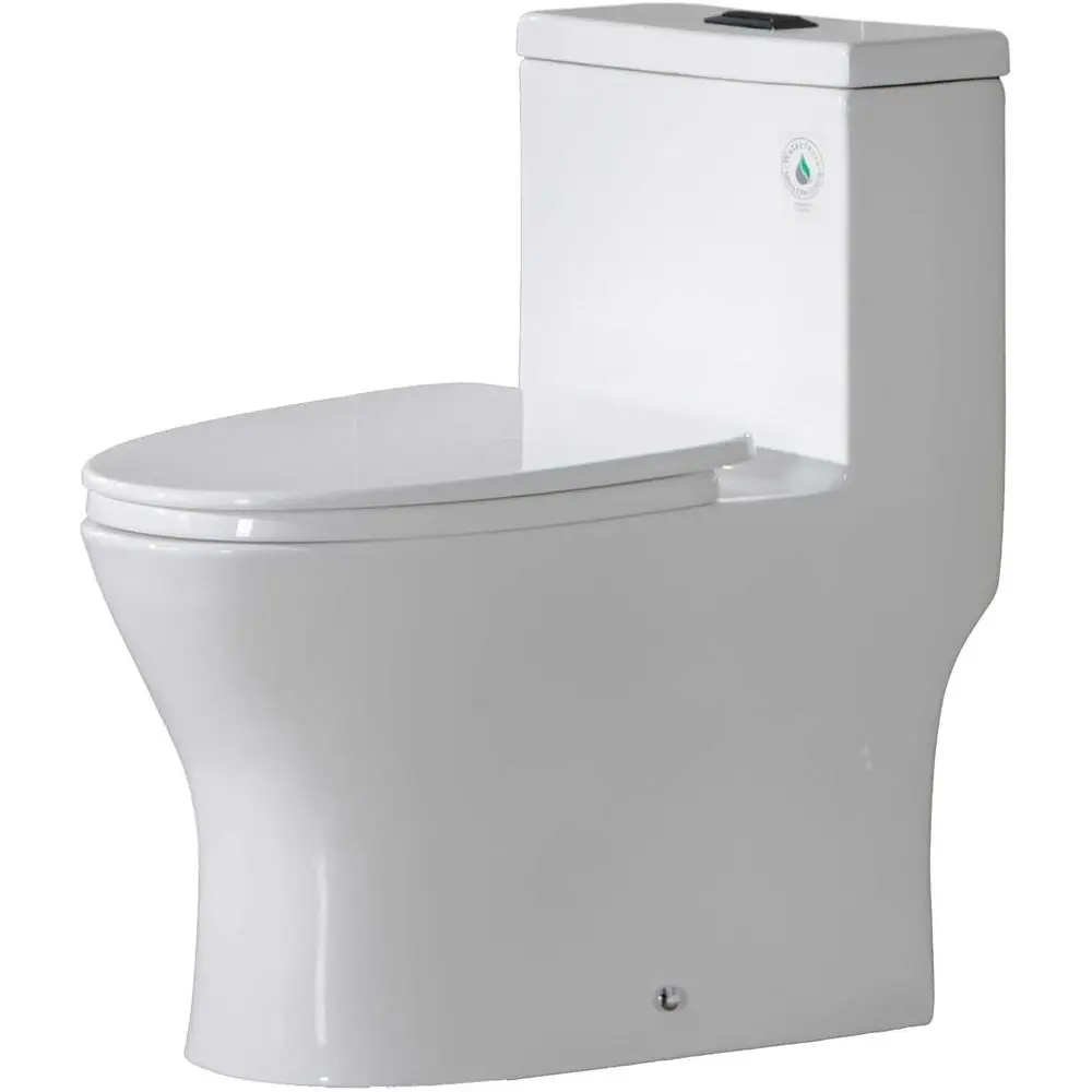 

E ern Elongated Toilet Dual lush 1.0/1.6 GP,with Sot Closing Seat,1000 GMaP lushing Score Toilet with Matte Black Button,White,B