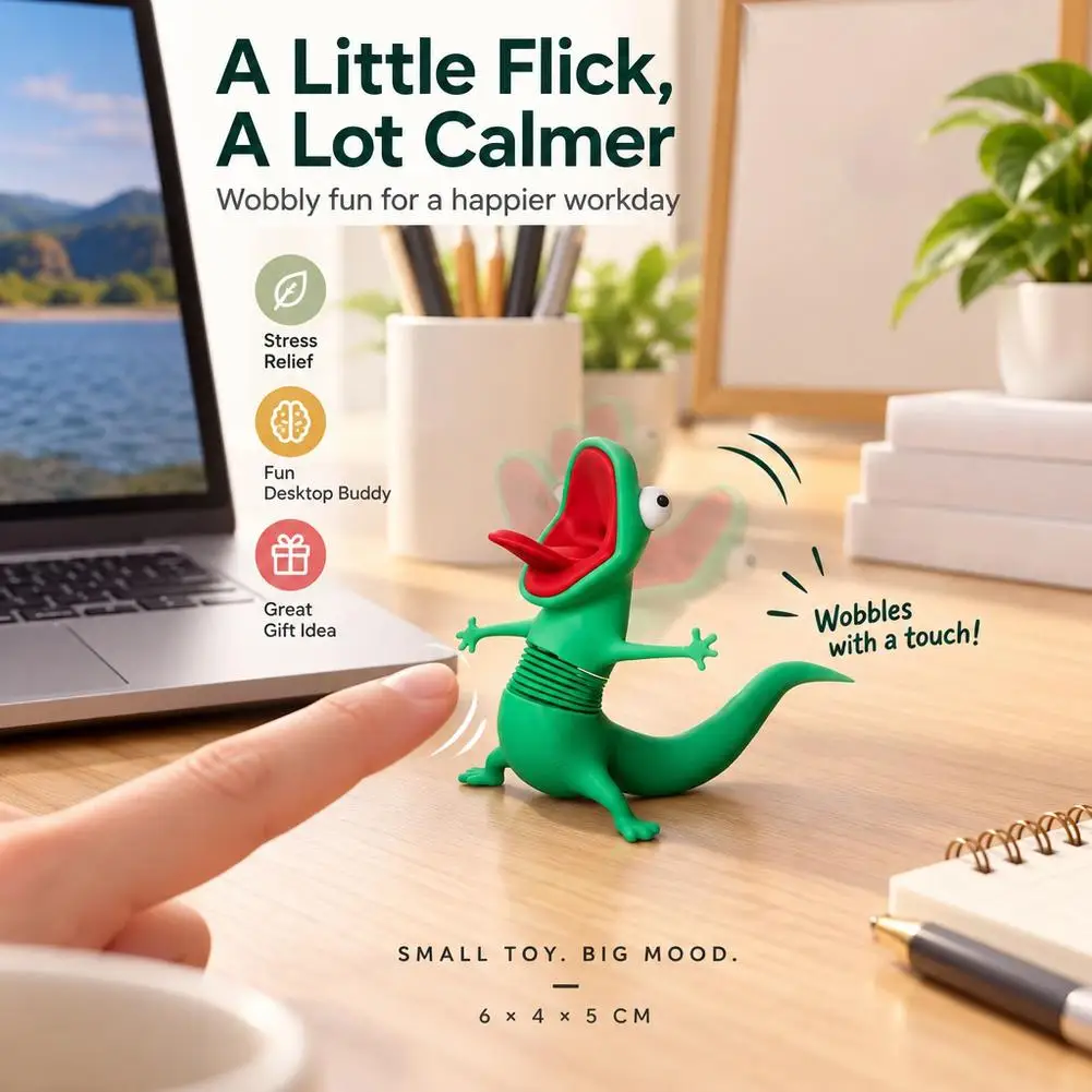 Desktop Cute Lizard Tom Pendant Swinging Head Car Mini Decorative Pendant Anime Beaver Cute Lizard Cartoon Decor Gift