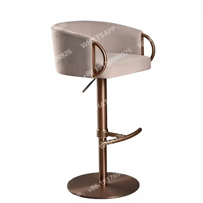Modern Simple Stainless Steel Pneumatic Lift Swivel Rotating Height Adjustable Eco-Friendly Dining Barstool Home Cafe
