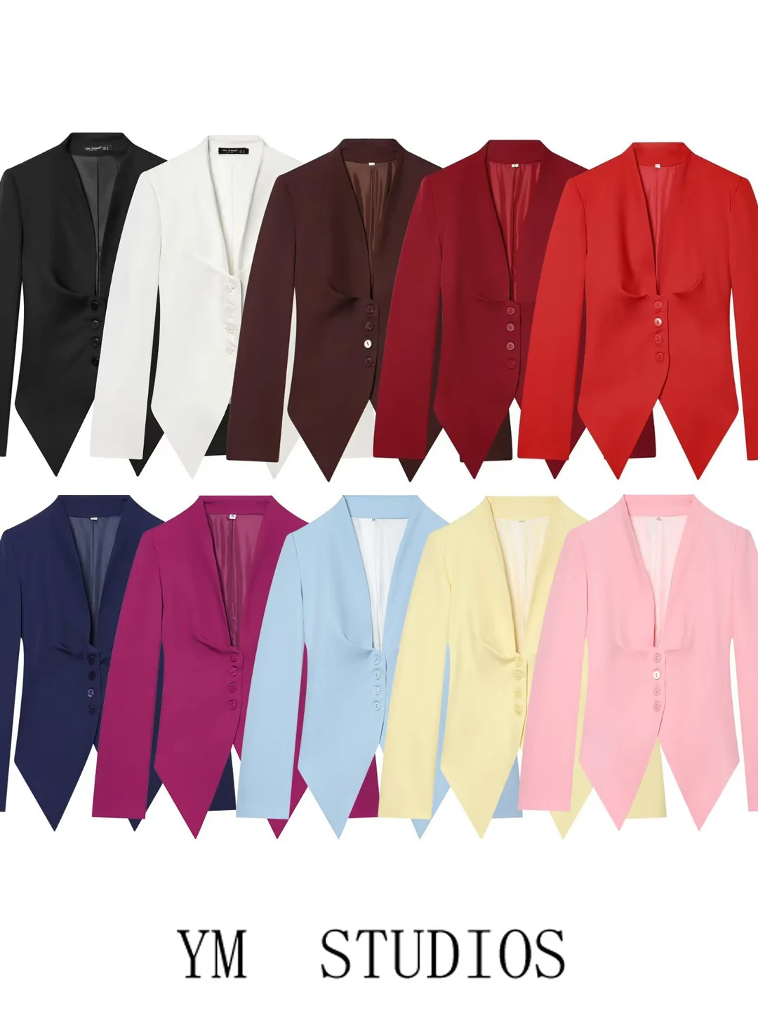 

Slim Fit Short Style Women's Business Suit Jacket Fashionable Button Design Elegant Personality Casual Summer Top