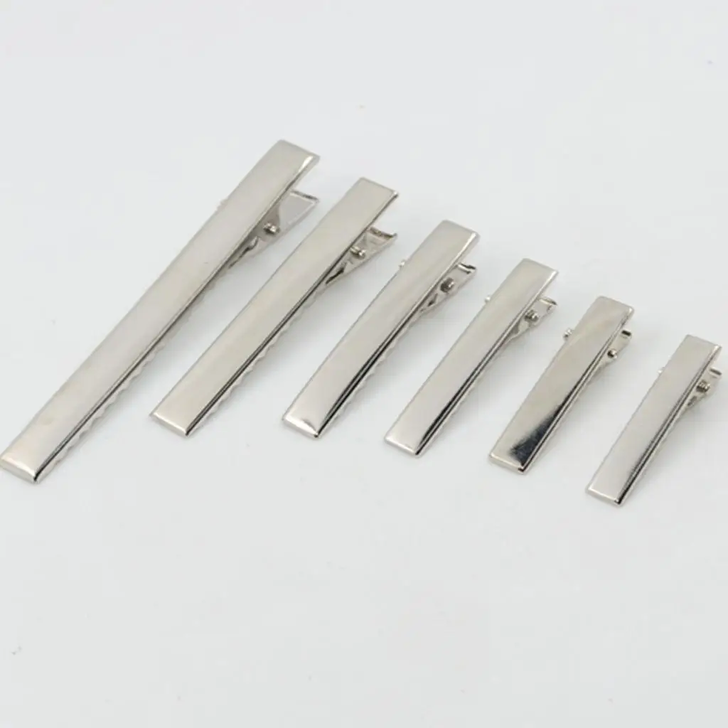 Heavy Duty Metal Hair Clips Duckbill Single Prong Alligator Barrette Flat Square Clips for Styling