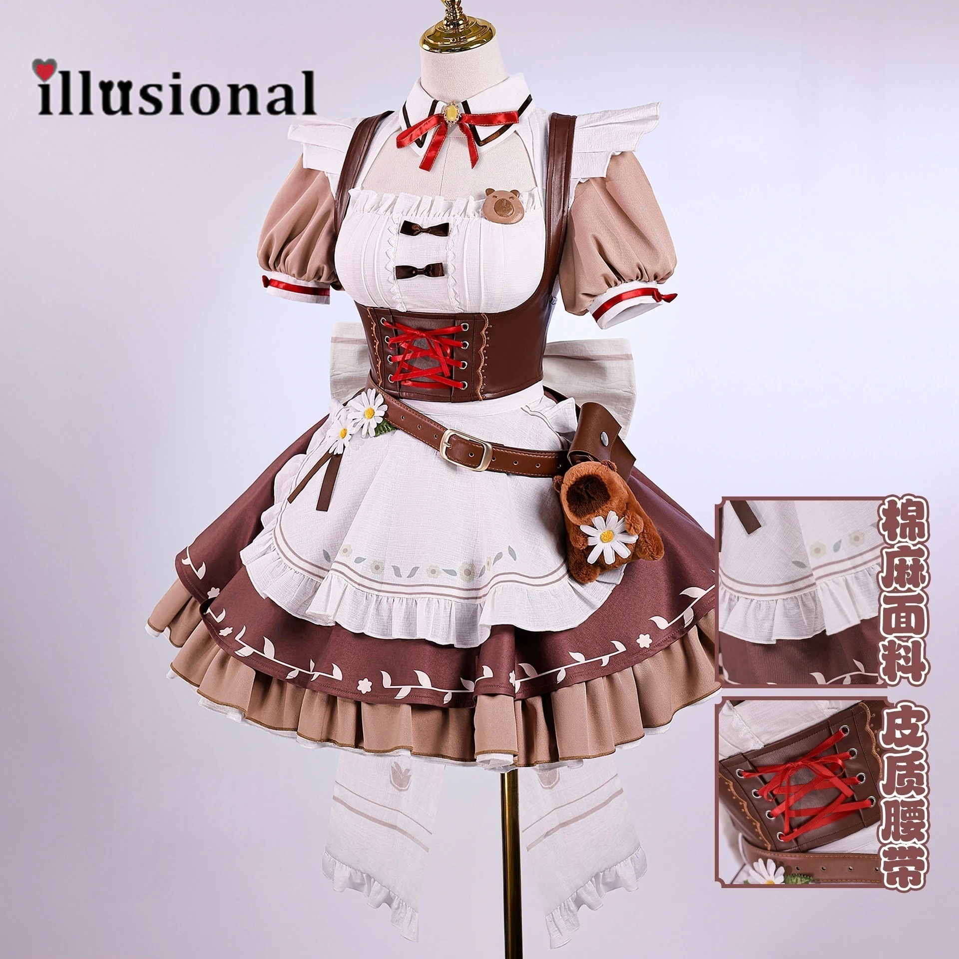 

Иллюзионное аниме CHISA from Wuthering Waves, карнавальный костюм, игра Chisa, платье кофейной горничной, женский костюм на Хэллоуин