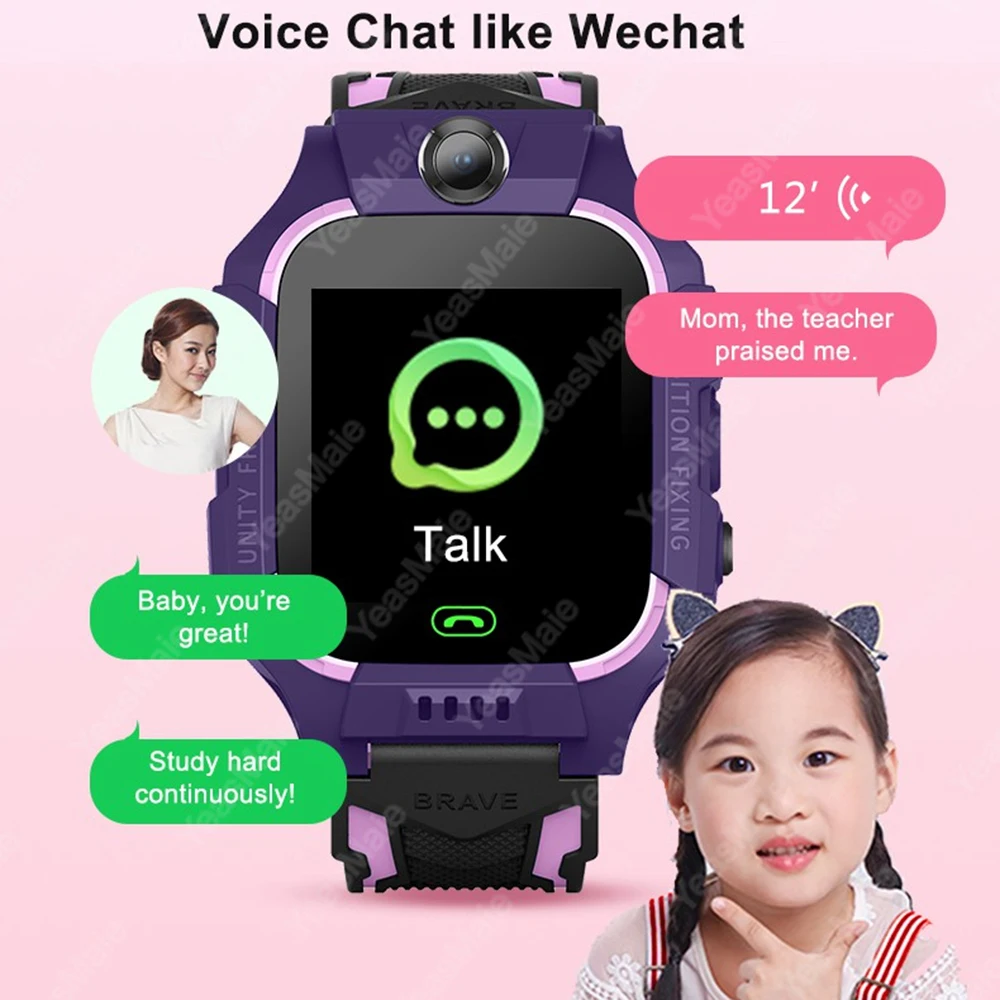 New Kids SmartWatch GPS HD Bluetooth Call Voice Message SOS Alarm Clock Waterproof Smart for Children Remote Control Photo Watch