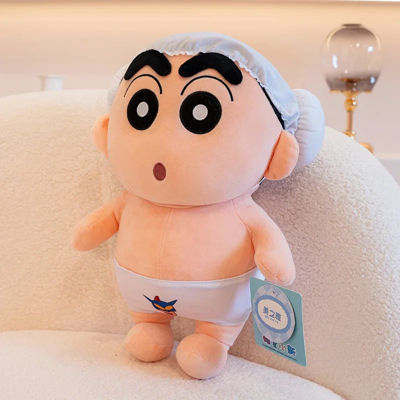 Gorro de baño Crayon Shin Chan de 25/40cm, juguete de peluche con ropa interior, muñeco de figura de peluche de dibujos animados, regalo de Anime suave para colección de niñas y niños