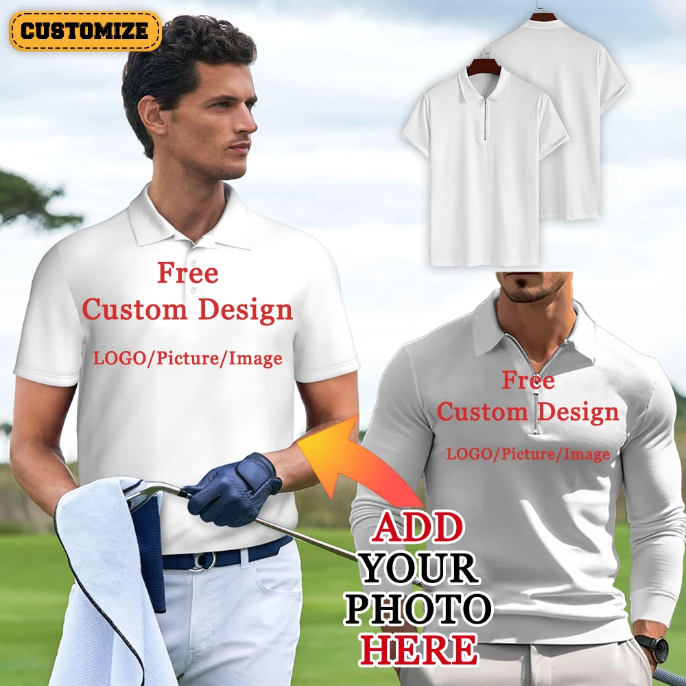 

Customized Pattern Men's Polo Shirt Golf Shirts Summer Tennis Jersey Full Print Design Personalized Gift Dropshipping Factory