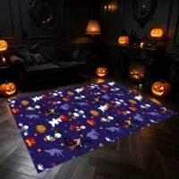 Velvet Donald Duck Halloween Pumpkin Ghost 2D Rug for Living Room and Bedroom, Warm Festive 3