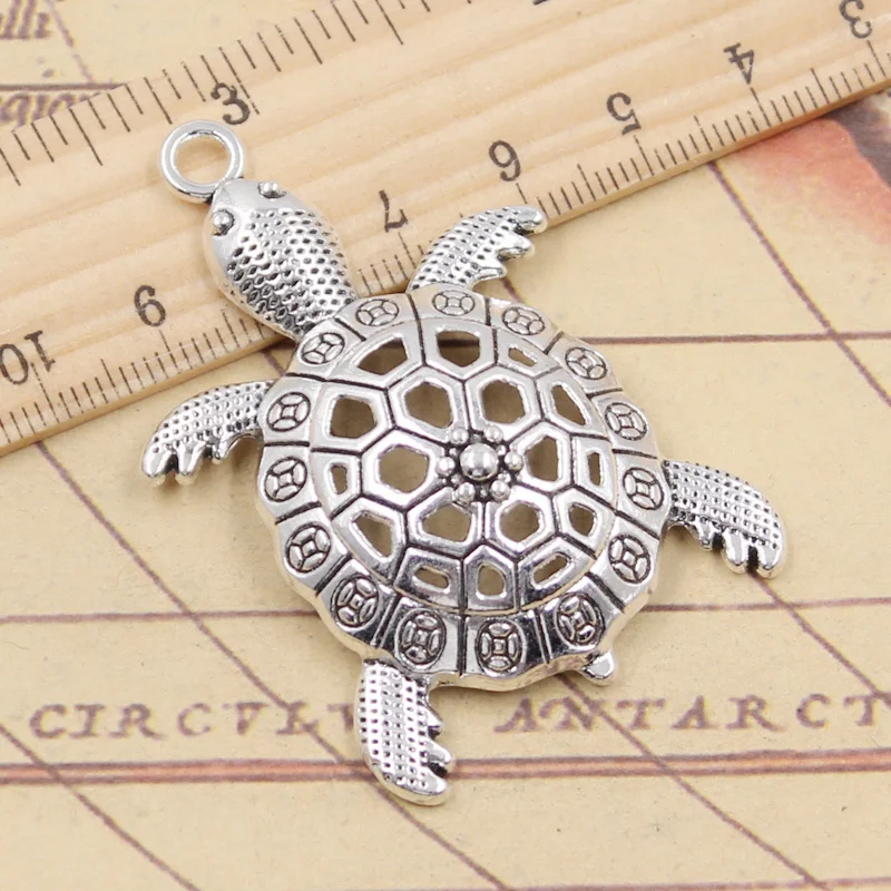 5pcs Charms Sea Turtle Tortoise 56x37mm Tibetan Silver Color Pendants Antique Jewelry Making DIY Handmade Craft