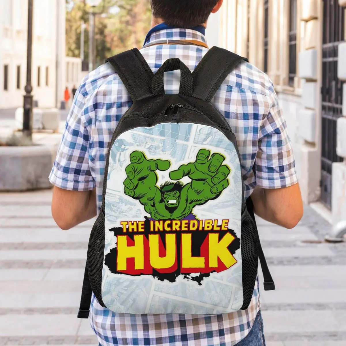 Zaino personalizzato Hulk Superhero Comic per donna uomo College School studenti Bookbag adatto a borse per Laptop da 15 pollici