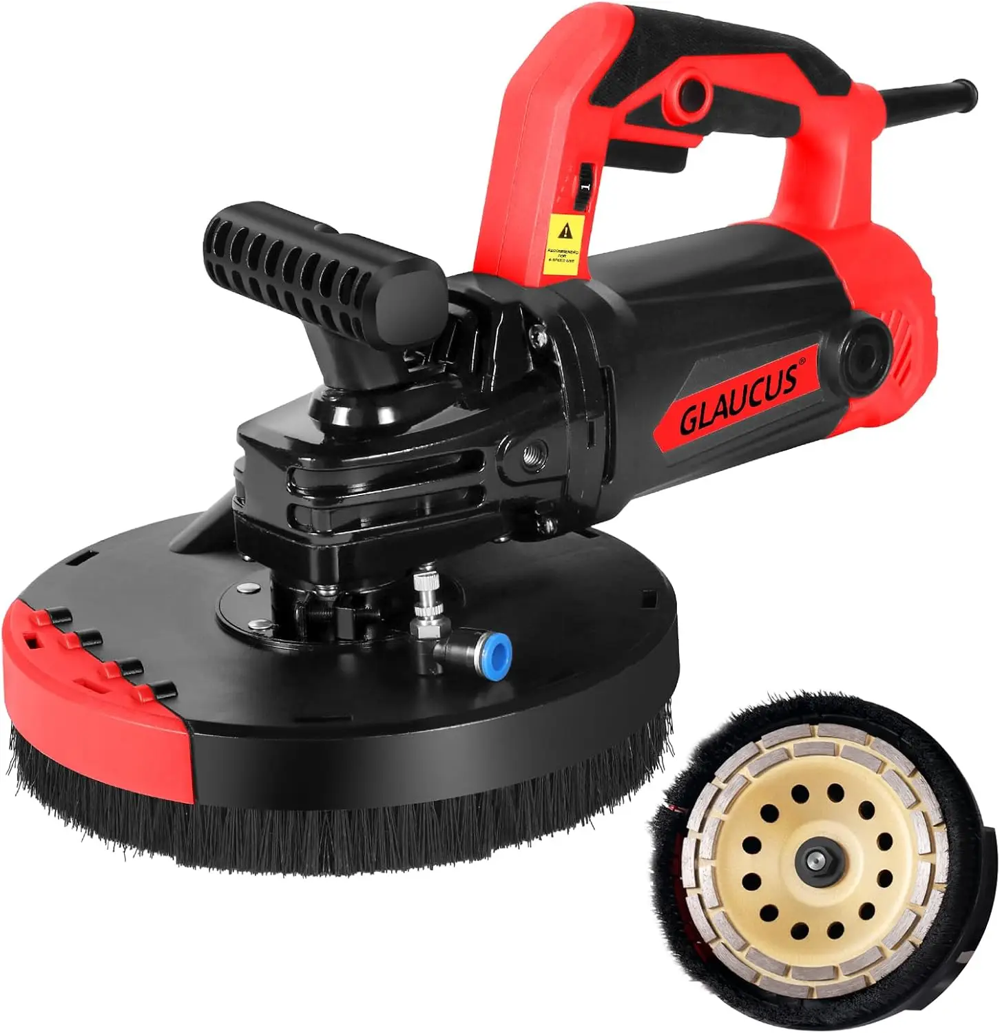 Glaucus® 7-Inch Concrete Surface Grinder, Angle Grinder Kit With Dust Shroud, Floor Grinder, 2200W Motor,Auxiliary Handle,