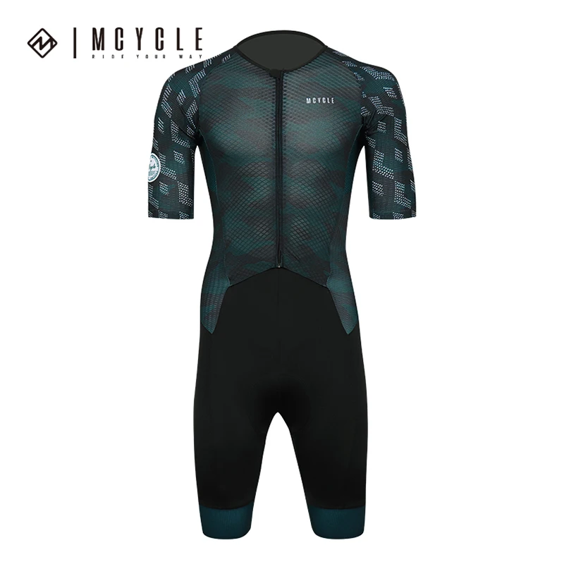 

Mcycle Custom Aero Race Cutting Design Cycling Speed Suit Full Zipper Men's Cycling Clothing Breathable Triathlon Suit for Sport