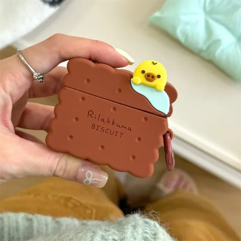 لطيف الدب الصغير البسكويت غطاء سماعة لابل AirPods 1/2 Pro Pro2 3 4 الإبداعية لطيف سيليكون الغطاء الواقي #3