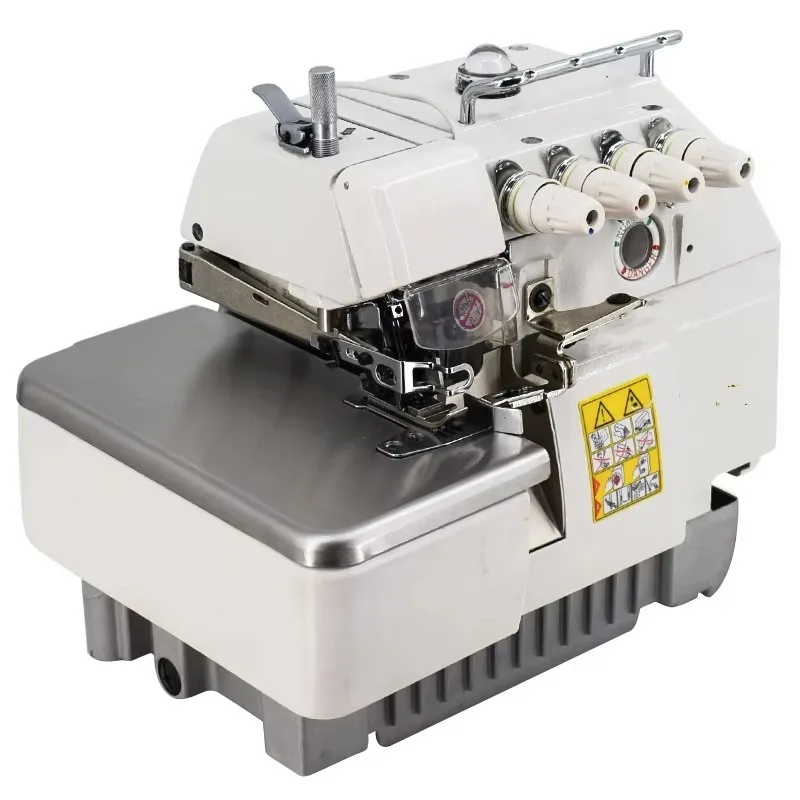 Equipo Overlock de cuatro hilos de alta velocidad 747, máquina de coser Manual automática para ropa de tela de cuero, textil computarizado