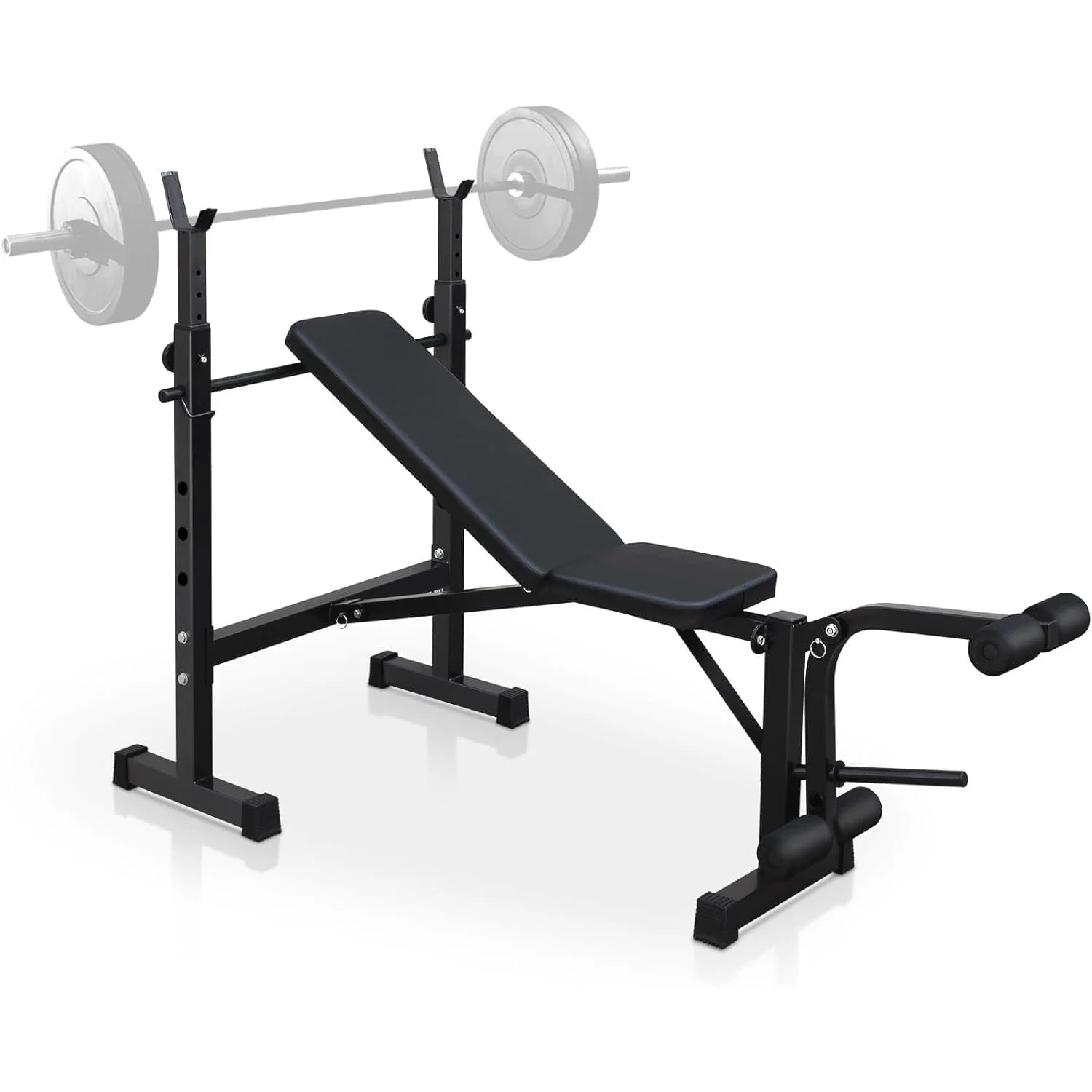 Banc de musculation réglable avec support pour les jambes et coussin incliné pour les exercices de curl, idéal pour la salle de sport à domicile.