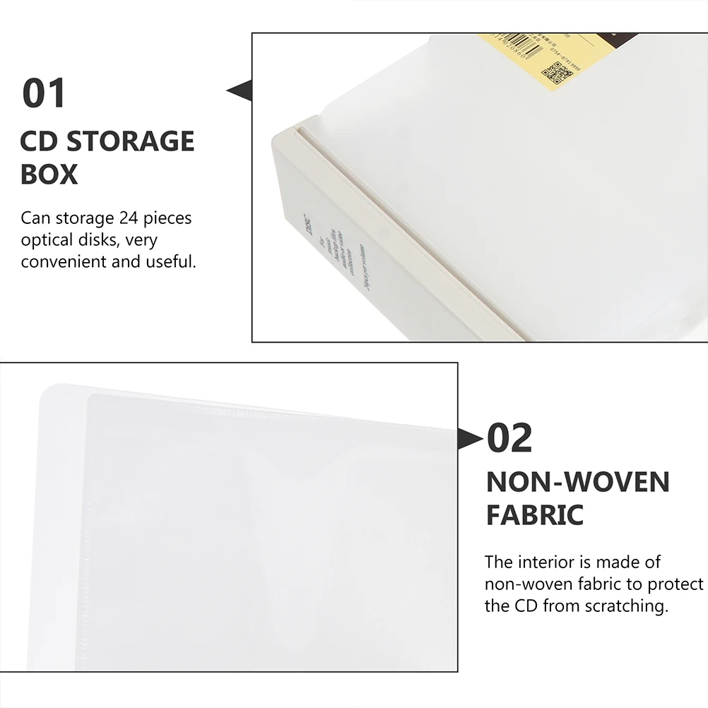 

2 PCS CD Storage Box Organization Cases Music Holder Disc Plastic Disks Optical Car