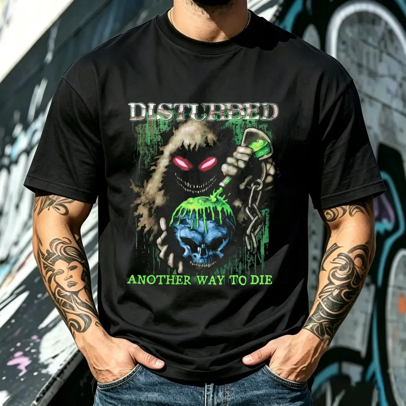 washed T Shirt Disturbed Another Way F9731 long or short sleeves vintage Washed Stretched homme streetwear Comfortable