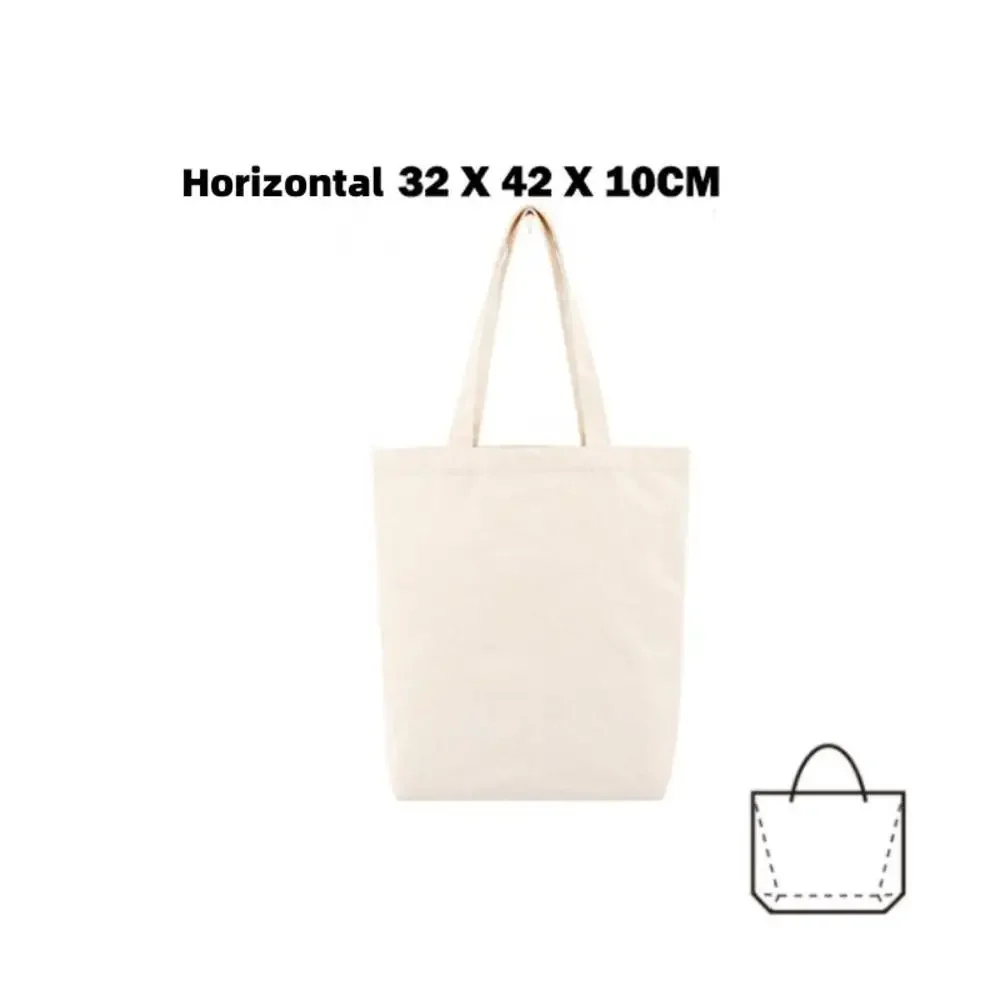 Reusable Foldable Shoulder Handbag Eco-friendly Women Ladies Large Cotton Fabric Canvas Tote Bag for Market Shopping Bags Blank