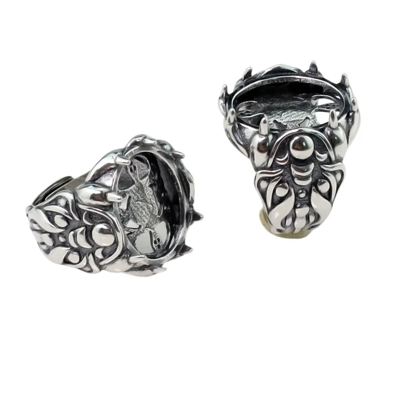 

Тайское серебро 925 пробы, свадебное мужское кольцо 15x19 мм, овальный кабошон, полукрепление, ювелирные изделия для янтарного агата, крутая