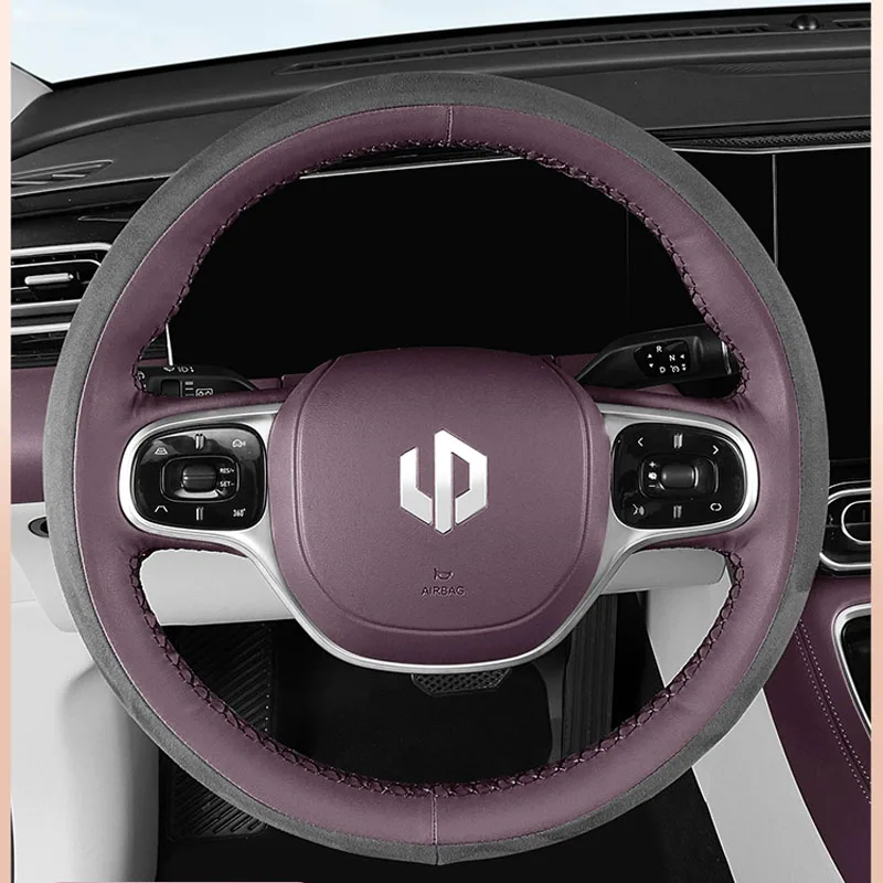 

DIY Hand Sewing Steering Wheel Cover for Leapmotor C11 Refit Car Decorate Suede Interior Accessories