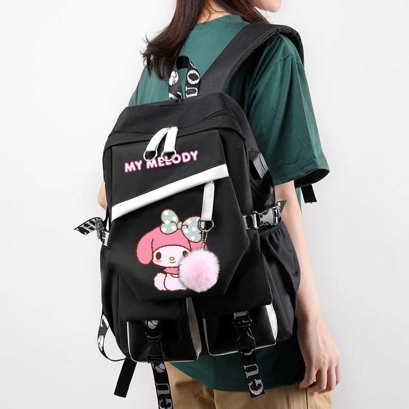 My Melody Backpack Girl Boy Back To School Backpack Teenagers Student Mochilas Cartoon Schoolbag Women Rucksack Anime Travel Bag