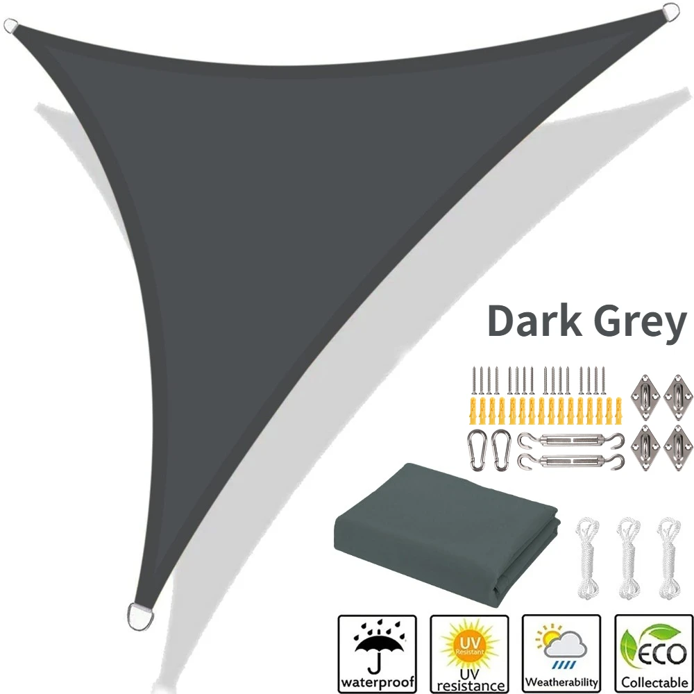 5x5x5/5x5x7M Waterproof Sun Shelter Triangle Sunshade Protection Outdoor Canopy Garden Patio Pool Shade Sail Awning Shade Cloth