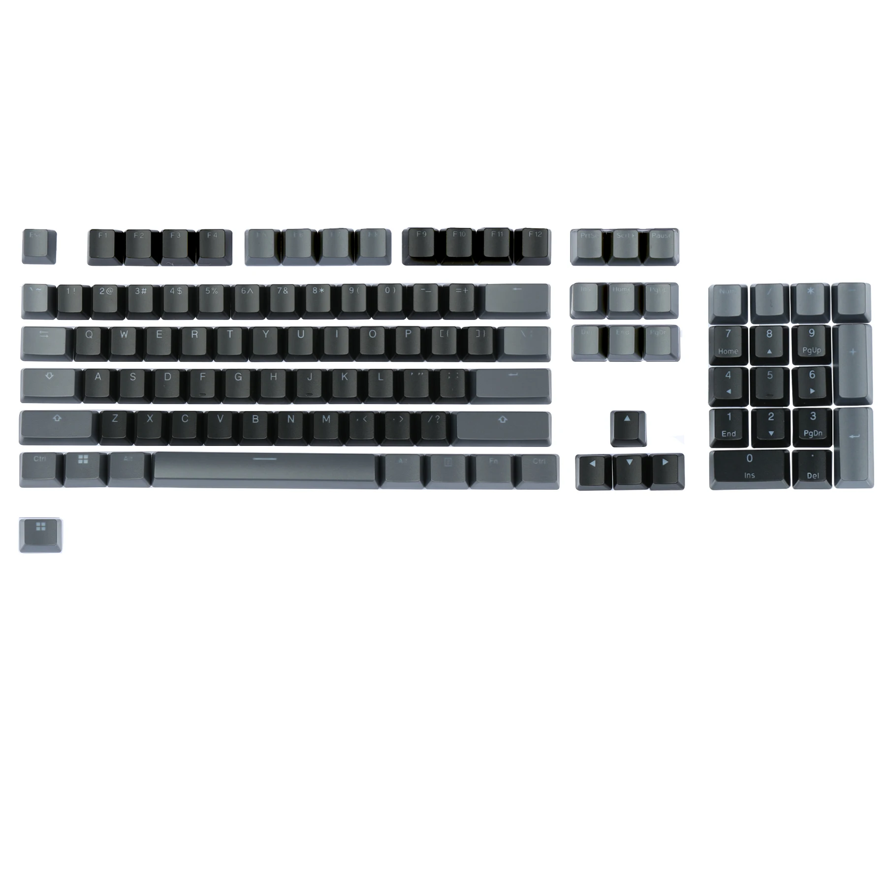 ABS Black Gray Keycap Set Translucent 105 Key OEM Profile Double Key for Cherry MX Switch Mechanical Gaming Keyboard