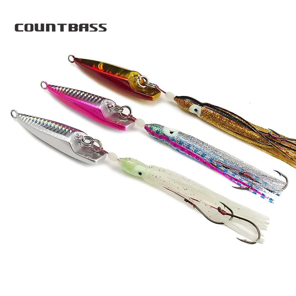 

3Pcs COUNTBASS 120g 4.3oz Japan Inchiku Jig with Octoups Assist Hook, Squid Jigging, Saltwater Bottom Ship Snapper Fishing Lure