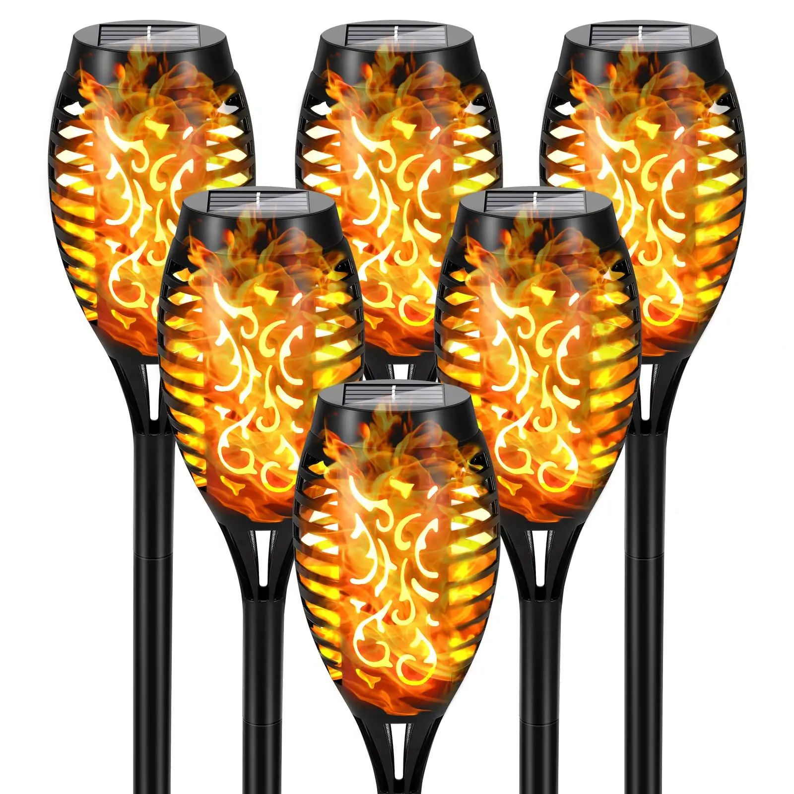 6pcs 12LED Solar Flame Light Outdoor,Waterproof 12LEDs Torches Solar Torch Light Landscape Lamp for Outdoor  Garden Yard,Decor