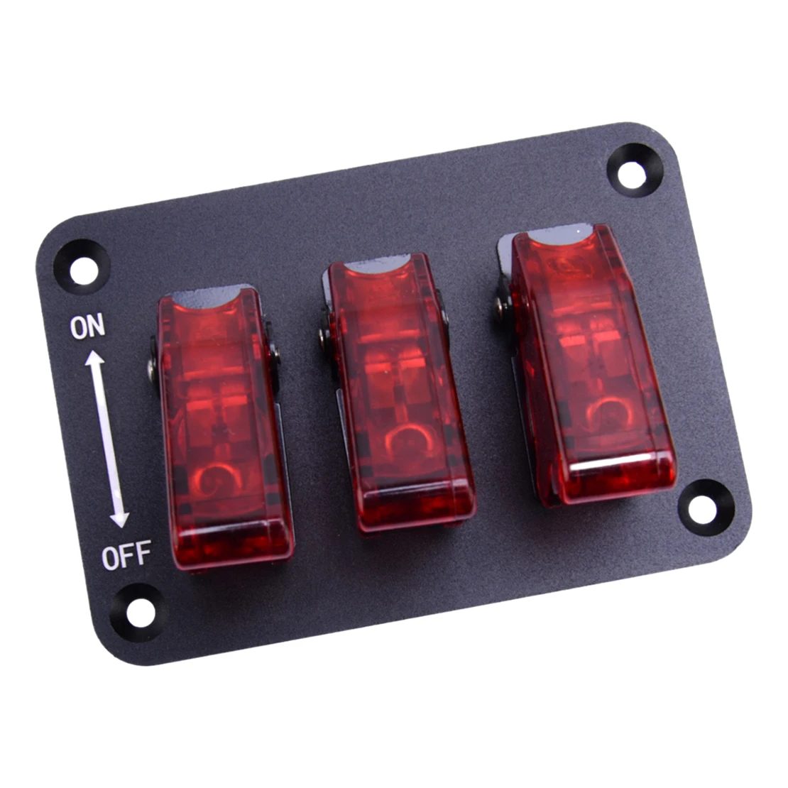 3-Gang Circuit On Off LED Rocker Ignition Toggle Switch Panel Breaker for Car Truck Bus Marine Boat Yacht RV Electrical Box New