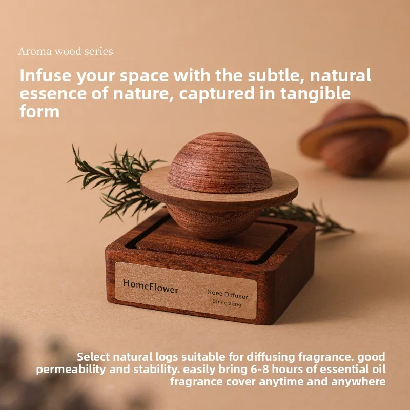 Mars Magnetic Wood Aroma Diffuser Solid Wood Desktop Car Essential Oil Holder A Must-Have for the Holidays