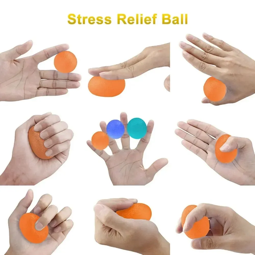 Silicone Hand Grip Ball Egg Men Women Gym Fitness Finger Heavy Exerciser Strength Muscle Recovery Gripper Trainer