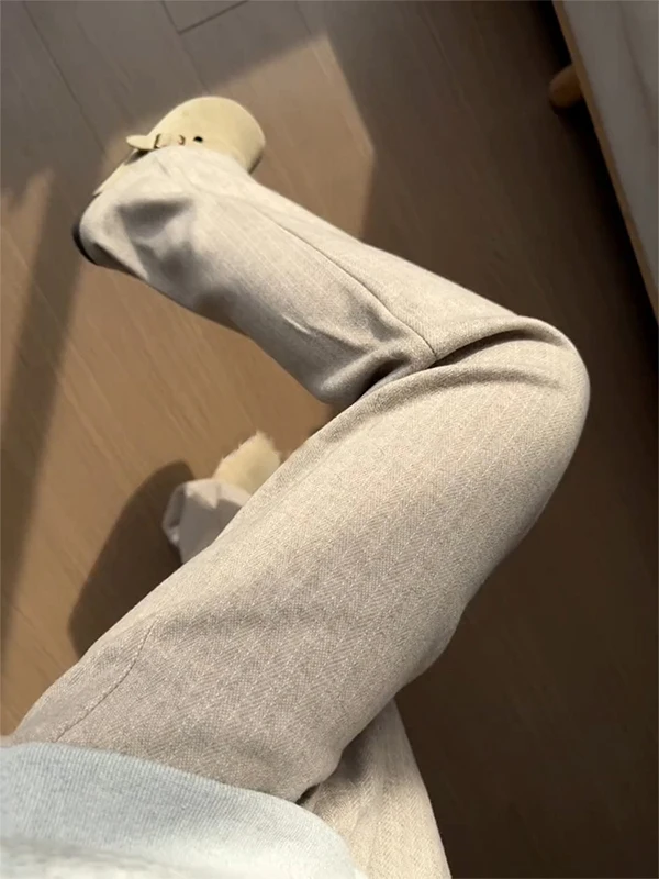 

Американские ретро-твидовые брюки с широкими штанинами, мужские повседневные прямые спортивные брюки CleanFit, осенне-зимняя модная тенденция