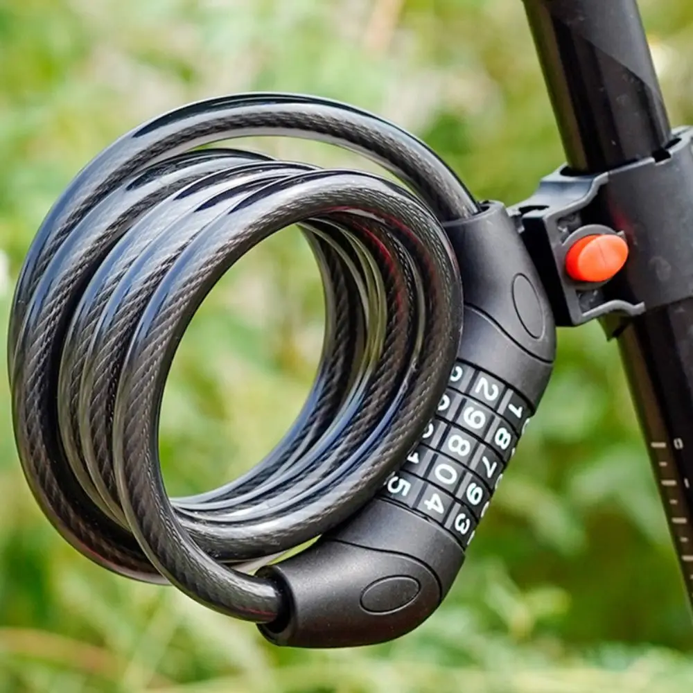 Cable de acero con código de 5 dígitos para bicicleta, candado de seguridad Universal con contraseña para bicicleta, seguridad antirrobo, candado de Cable para bicicleta de 5 dígitos