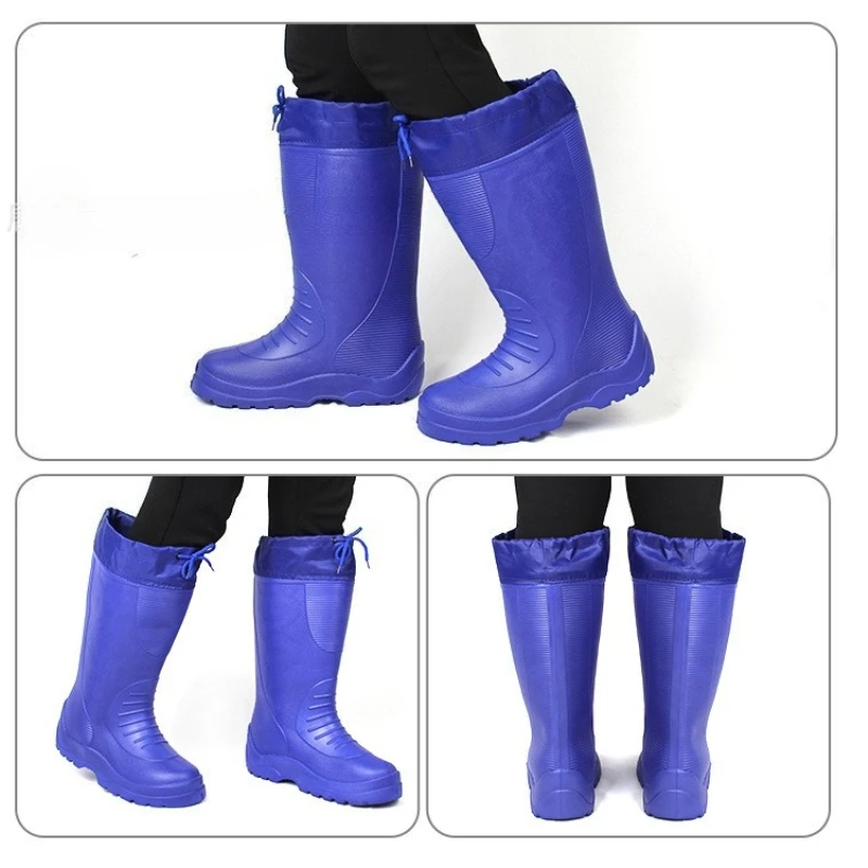 Men's Women's High-End Rain Boots Closed Rainproof and Waterproof Short and Mid.Calf Length Non-Slip Drawstring Rubber Boots view 6