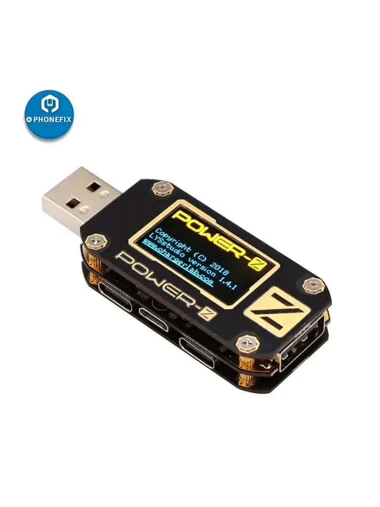 Tester USB PD POWER-Z KM003C KT002 KM001 C240, miernik napięcia i prądu, pomiar tętnień, podwójny Type-C, cyfrowy woltomierz, tester power banków. — zdjęcie 2