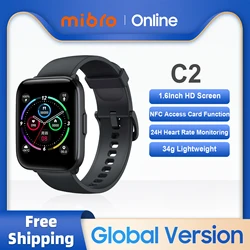 Reloj inteligente mibro C2 versión global 1.69 pulgadas pantalla de alta definición aplicación original para controlar el monitor de frecuencia cardíaca 2athm impermeable reloj inteligente masculino y femenino