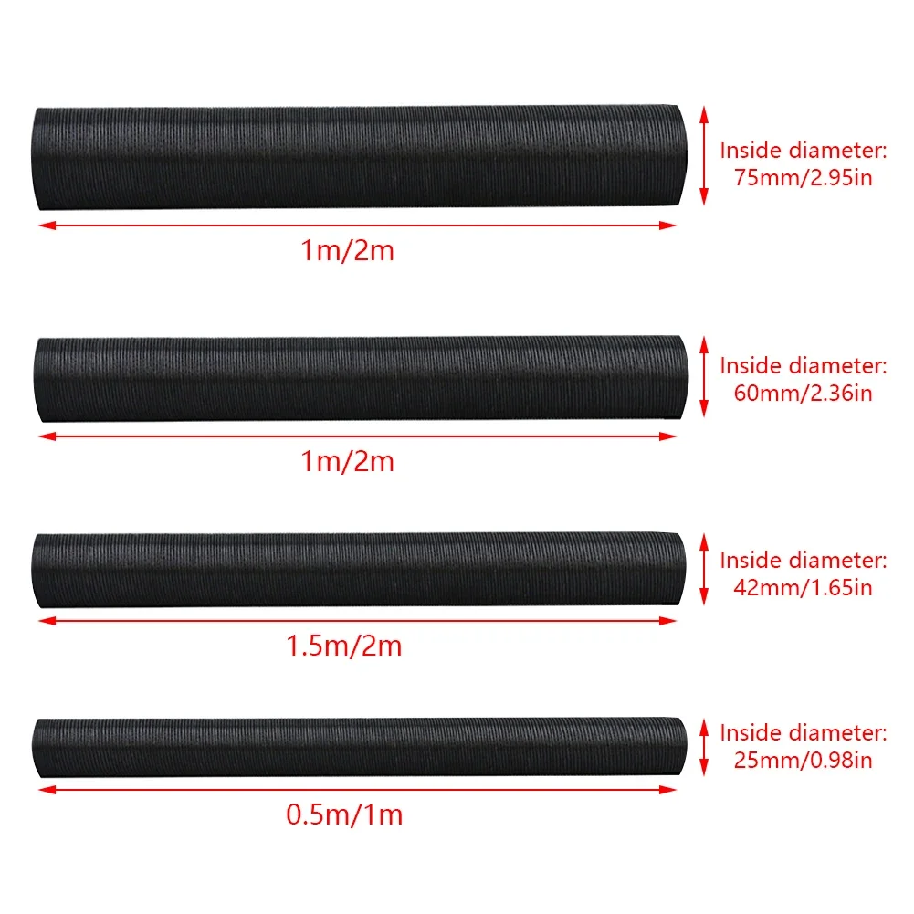 Pipa saluran pemanas parkir Diesel udara panjang 100-500cm Diameter 25mm 42mm 60mm 75mm untuk Webasto Eberspacher dapat diperpanjang