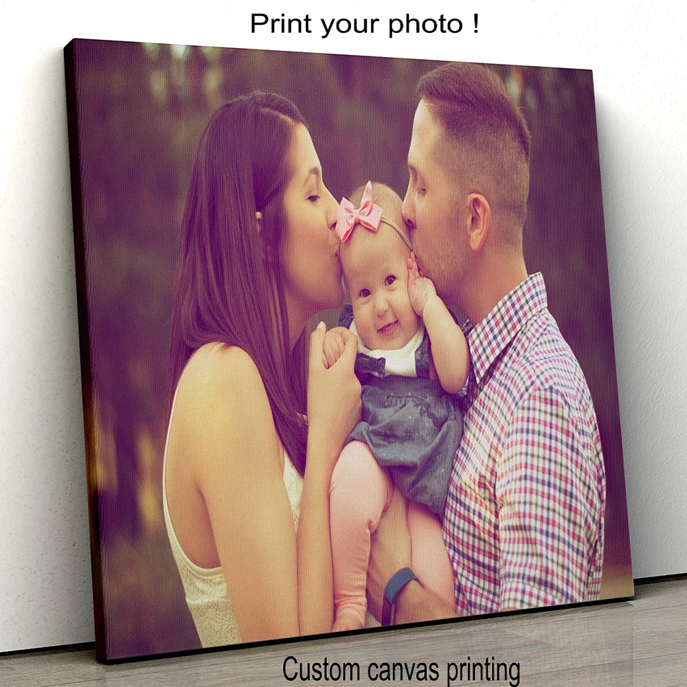 Personality Photo Any Size HD Print Customized Your Picture on Canvas Custom Wall Art Poster And Picture Living Room Home Decor