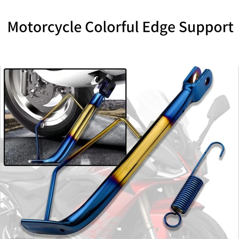 0XXD Spring Enhanced Motorcycle Kickstand Corrosion Resistant Side Stand for Bikes