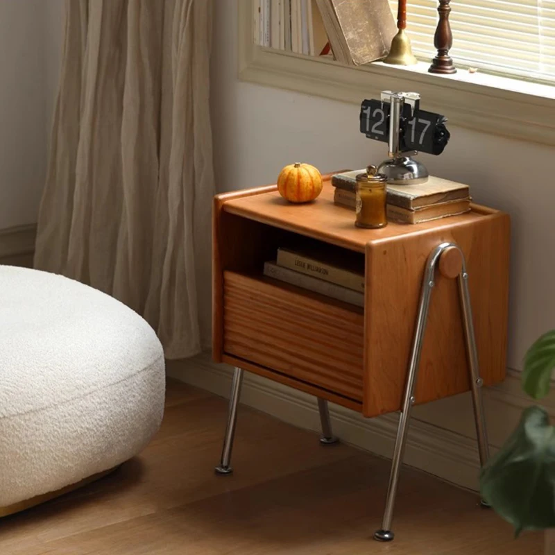 

Storage Bedroom Coffee Nightstands Mobile Side Table Drawers Bed Bases Frames Mesa Lateral Orange Mueble Hotel Furniture