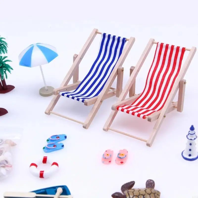 

Interaction Miniature Beach Scene Display Decoration Set With Seashells Lounger Accessories For Doll House Landscaping A2UB