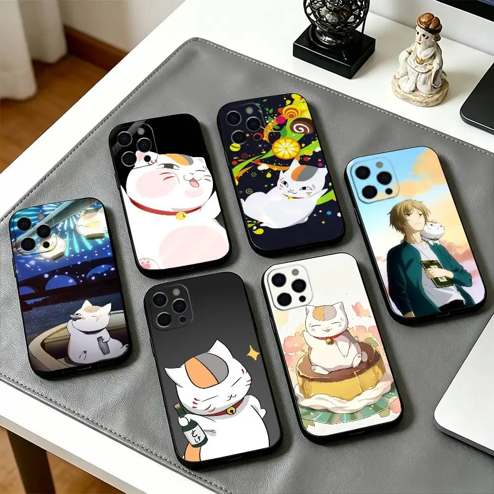 

Natsume Y-yuujinchou Nyanko Phone Case For iPhone 17, 16,15,14,13,12,11 Plus,Pro Max, Others Soft Black Cover