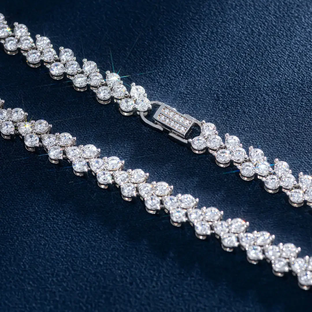 Hot selling D color moissanite heart tennis tennis chain Internet celebrity fashion trend bracelet