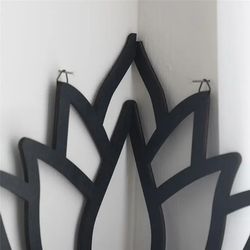 AEE4-Lotus رف زاوية خشبي جدار جبل رف معلق ديكور زهرة النبات عرض الرف لغرفة النوم كتاب غرفة ديكور #6