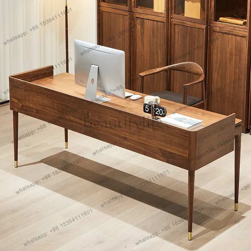 Standing Shelves Office Desk Display Conference Executive Wooden Office Desk Modern Minimalist Mesa