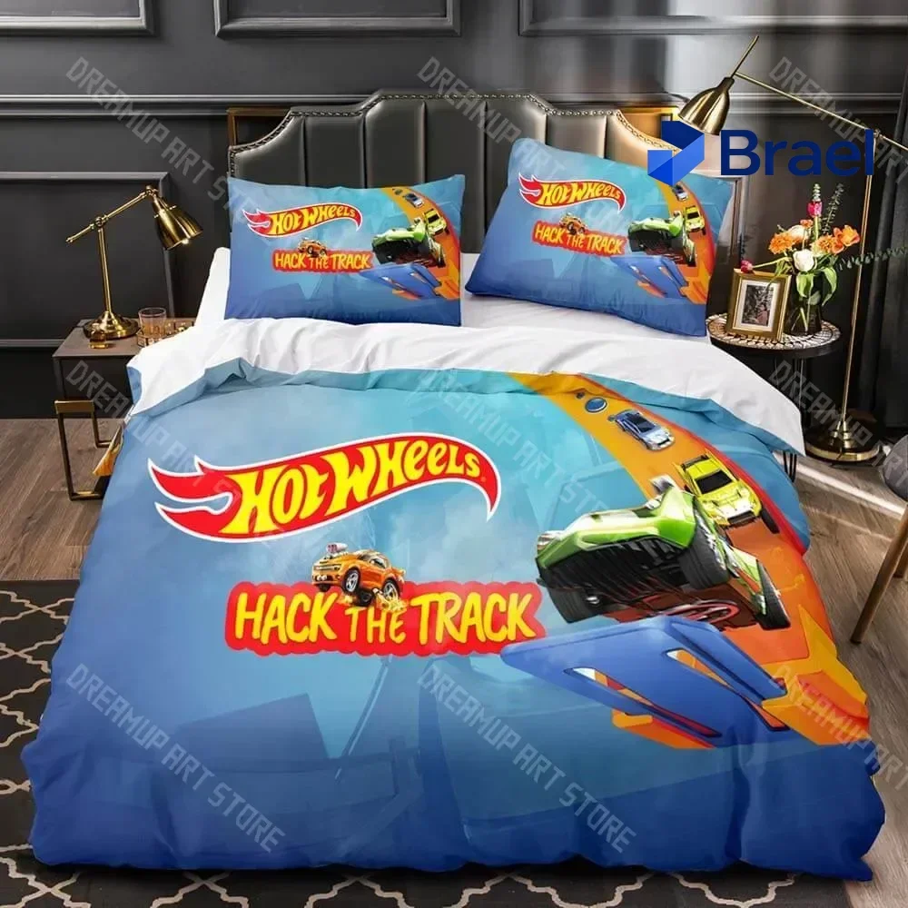 Exquisite 3D Print Monster Truck Hot Wheel 3D Printed Duvet Cover Pillowcase Bedding Set Twin Full Queen King Size For Bedroom D