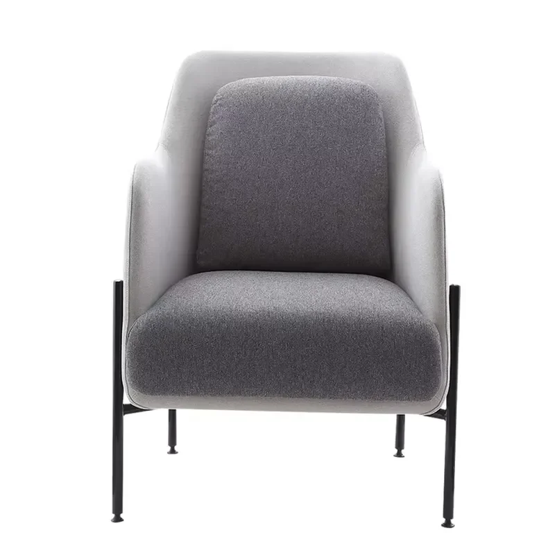 Modern Velvet Fabric Single Lounge Chair with Armrests and Cushions for Hotel Lobby Office Leisure Seating