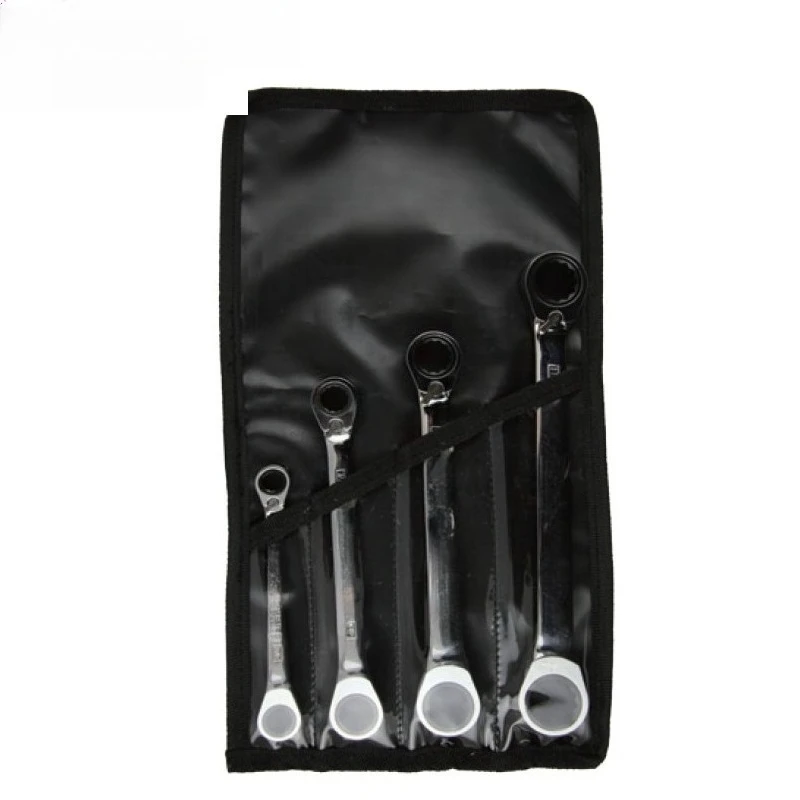 

4 pieces British double plum blossom two-way ratchet quick wrench set Auto repair wrench TK921-23C