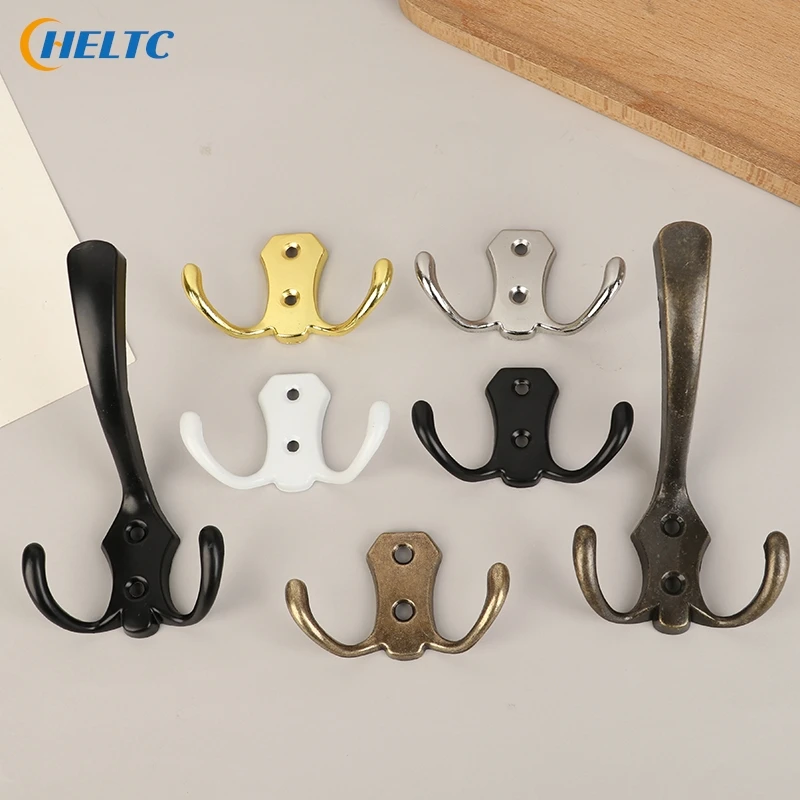 1 pc Modern 3/2 Hooks  Clothes Coat Hook Wall Mounted Robe Clothes Rack Hat Wall Hanger For Bedroom Entryway Clothes Coat Hook